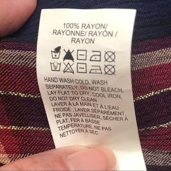 LUCK BRAND PLAID POPOVER TIE FRONT WITH TASSELS - Picture 11 of 14